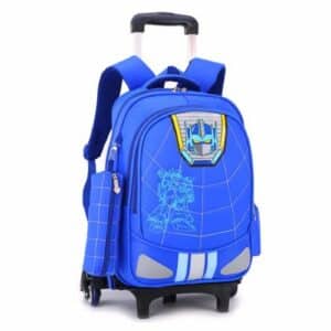 Cartable ergonomique à roulettes bleu garçon