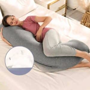 Oreiller de Grossesse Gris Confortable et Polyvalent