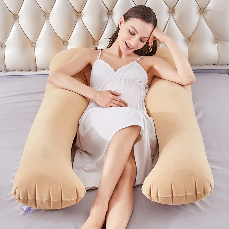 Oreiller de Grossesse Gonflable Doux et Confortable