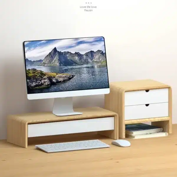 rehausseur ecran pc avec tiroir