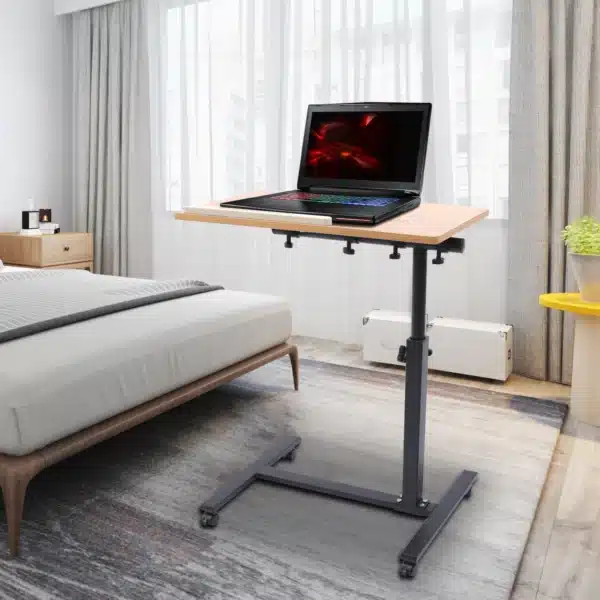 Bureau d'ordinateur portable réglable 360 ° Support Mobile de Table rotatif, plateau de bureau à domicile, Table d'étude roulante, poste de travail pour ordinateur S8df2c9f9fcdd4b0886e163b41b0503619