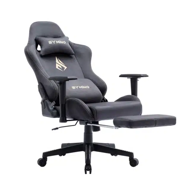Symino-Chaise de jeu ergonomique avec repose-pieds, chaise PC respirante, coussin lombaire réglable, coussin de repos pour sauna Safdc2cd809314165ba5f998cfa0441e2D 1